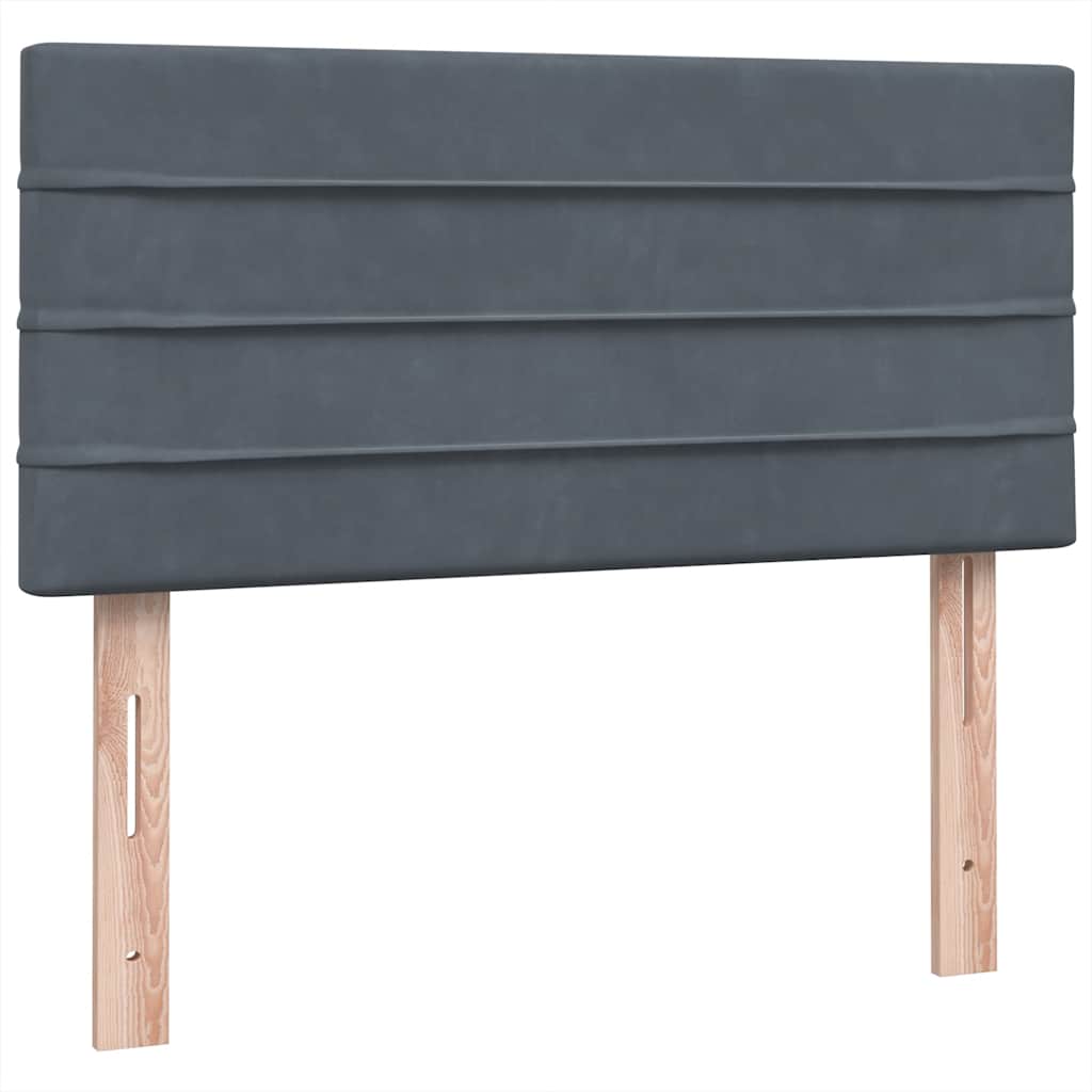 vidaXL Boxspringbett mit Matratze Dunkelgrau 90x210 cm Samt