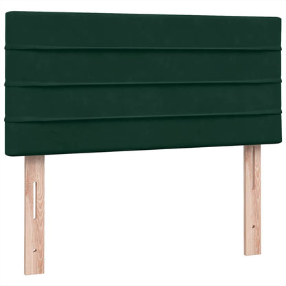 vidaXL Boxspringbett mit Matratze Dunkelgrün 90x210 cm Samt