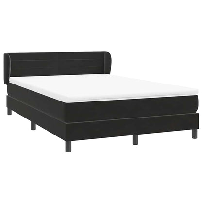 vidaXL Lit boxspring avec matelas Velours noir 140x210 cm