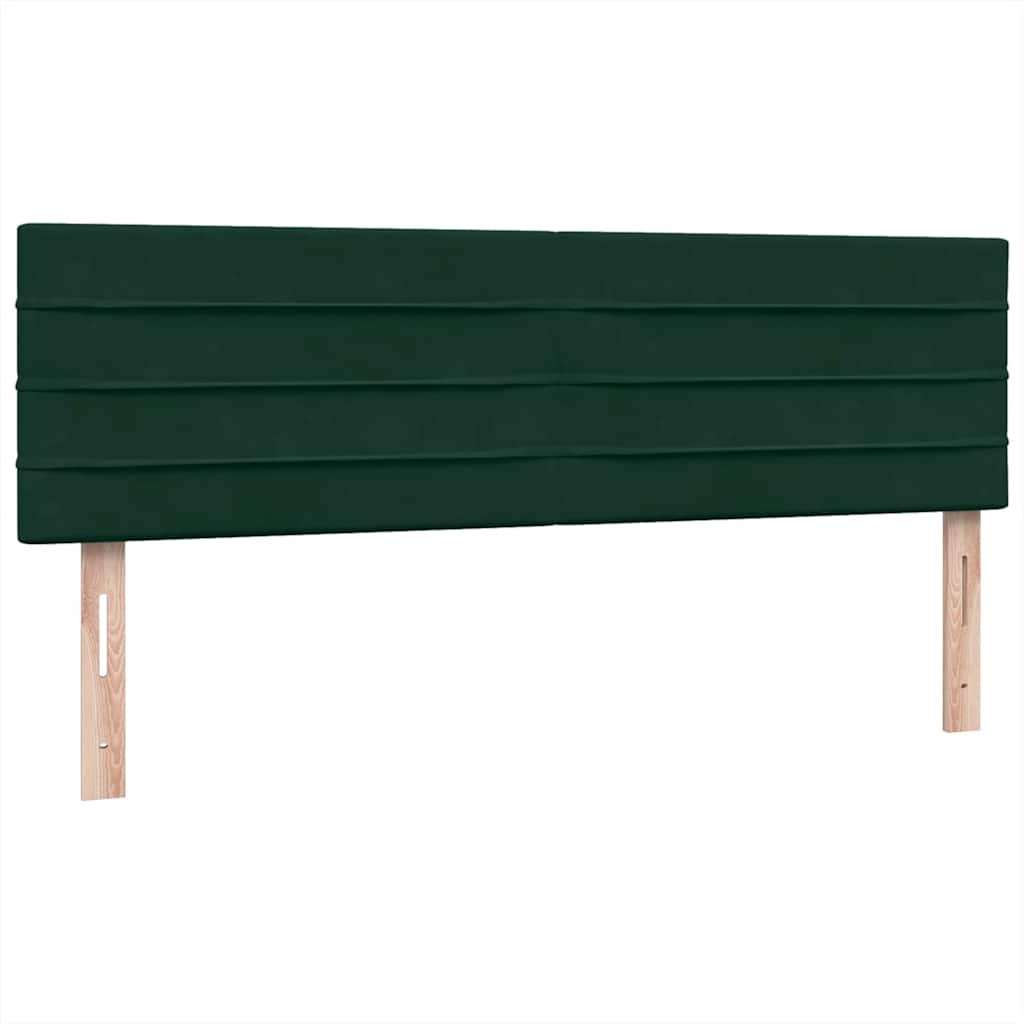 vidaXL Boxspringbett mit Matratze Dunkelgrün 140x210 cm Samt
