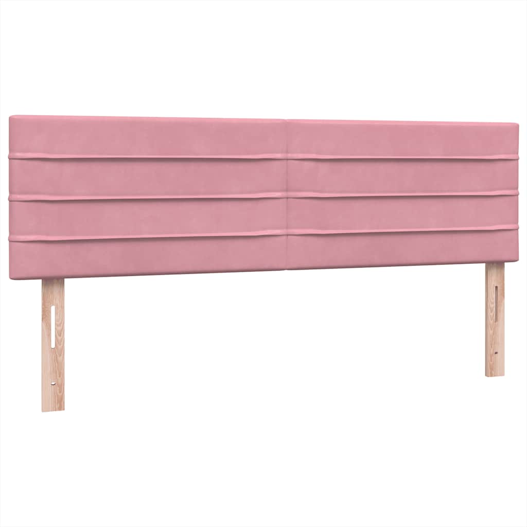 vidaXL Boxspringbett mit Matratze Rosa 140x210 cm Samt
