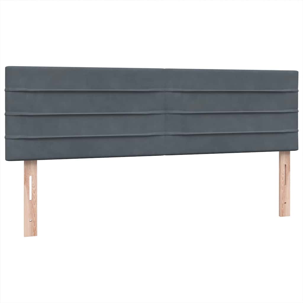 vidaXL Boxspringbett mit Matratze Dunkelgrau 160x210 cm Samt