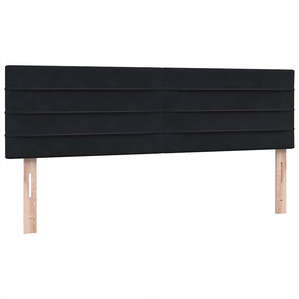 vidaXL Boxspringbett mit Matratze Schwarz 160x210 cm Samt