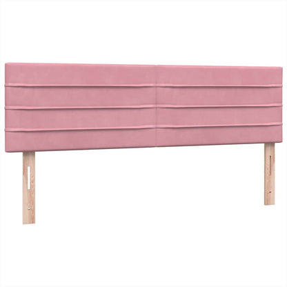 vidaXL Boxspringbett mit Matratze Rosa 160x210 cm Samt