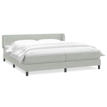 vidaXL Boxspringbett mit Matratzen Hellgrau 180x210 cm Samt