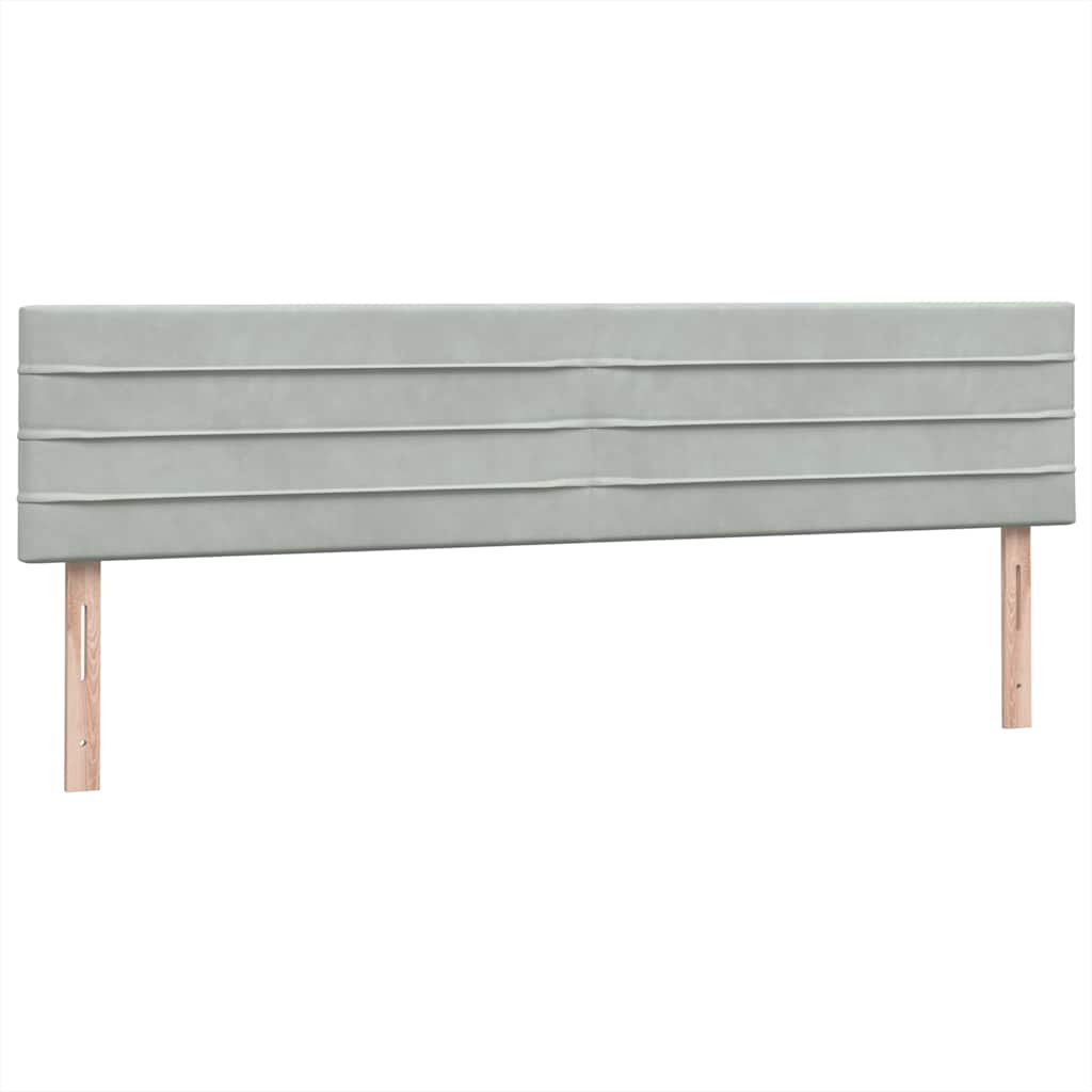 vidaXL Boxspringbett mit Matratzen Hellgrau 180x210 cm Samt