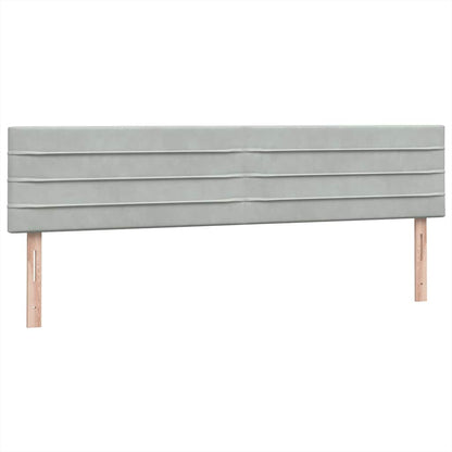 vidaXL Boxspringbett mit Matratzen Hellgrau 180x210 cm Samt