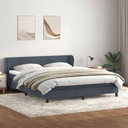 Boxspringbett mit Matratzen Dunkelgrau 180x210 cm Samt