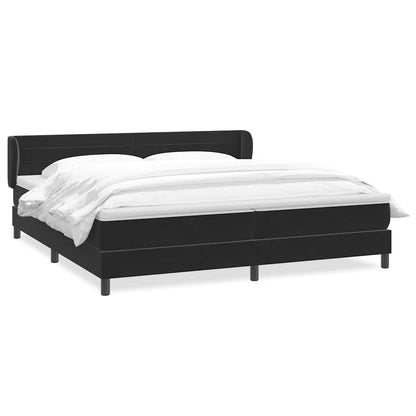 vidaXL Boxspringbett mit Matratzen Schwarz 180x210 cm Samt