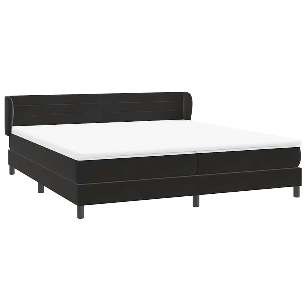 vidaXL Boxspringbett mit Matratzen Schwarz 180x210 cm Samt