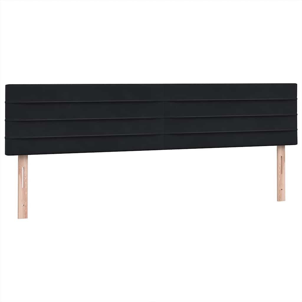 vidaXL Boxspringbett mit Matratzen Schwarz 180x210 cm Samt