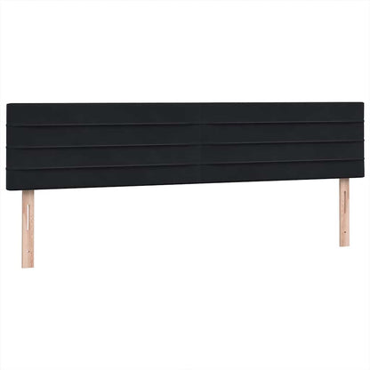 vidaXL Boxspringbett mit Matratzen Schwarz 180x210 cm Samt
