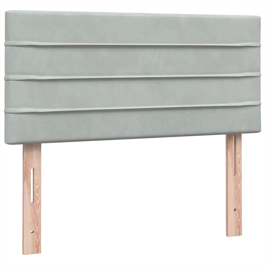 vidaXL Boxspringbett mit Matratze Hellgrau 80x220 cm Samt