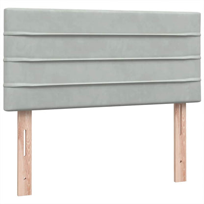 vidaXL Boxspringbett mit Matratze Hellgrau 80x220 cm Samt
