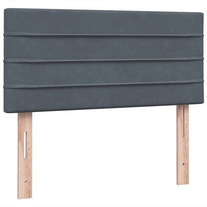 vidaXL Boxspringbett mit Matratze Dunkelgrau 80x220 cm Samt