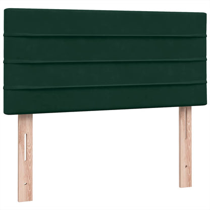 vidaXL Boxspringbett mit Matratze Dunkelgrün 80x220 cm Samt
