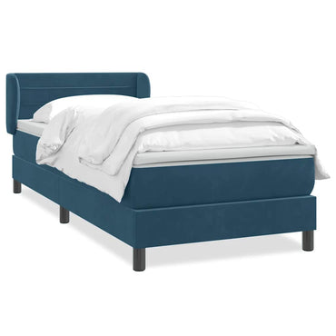 vidaXL Lit coffre avec matelas Bleu foncé 80x220 cm Velours