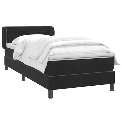 vidaXL Boxspringbett mit Matratze Schwarz 90x220 cm Samt
