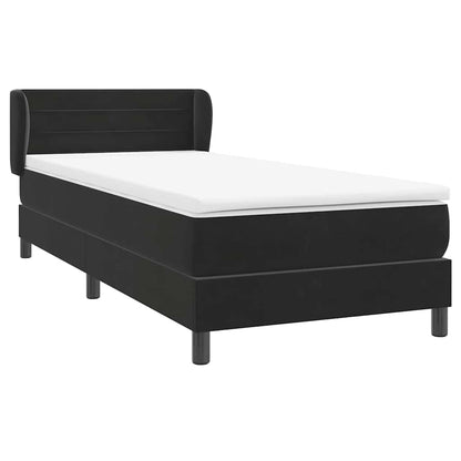 vidaXL Boxspringbett mit Matratze Schwarz 90x220 cm Samt