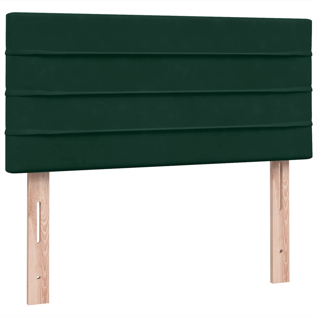 vidaXL Lit tapissier avec matelas Vert foncé 90x220 cm Velours