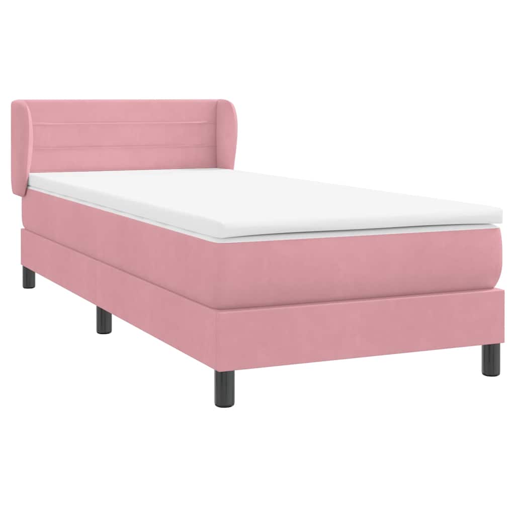 vidaXL Lit tapissier avec matelas Rose 90x220 cm Velours