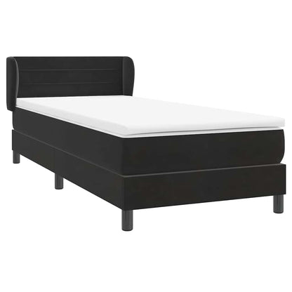 vidaXL Boxspringbett mit Matratze Schwarz 100x220 cm Samt