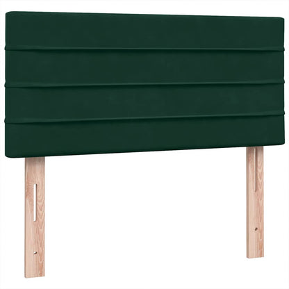vidaXL Boxspringbett mit Matratze Dunkelgrün 100x220 cm Samt