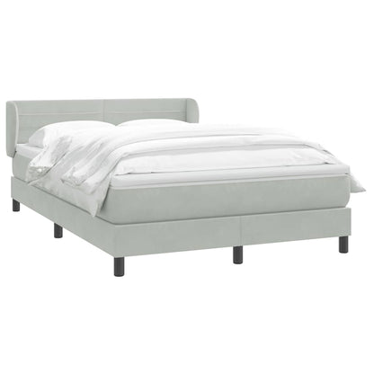 vidaXL Lit tapissier avec matelas Gris clair 140x220 cm Velours