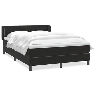 vidaXL Boxspringbett mit Matratze Schwarz 140x220 cm Samt