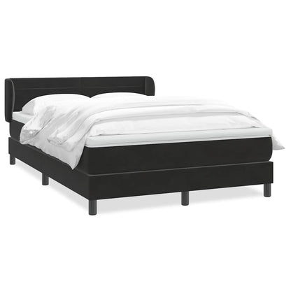 vidaXL Boxspringbett mit Matratze Schwarz 140x220 cm Samt