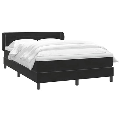 vidaXL Boxspringbett mit Matratze Schwarz 140x220 cm Samt