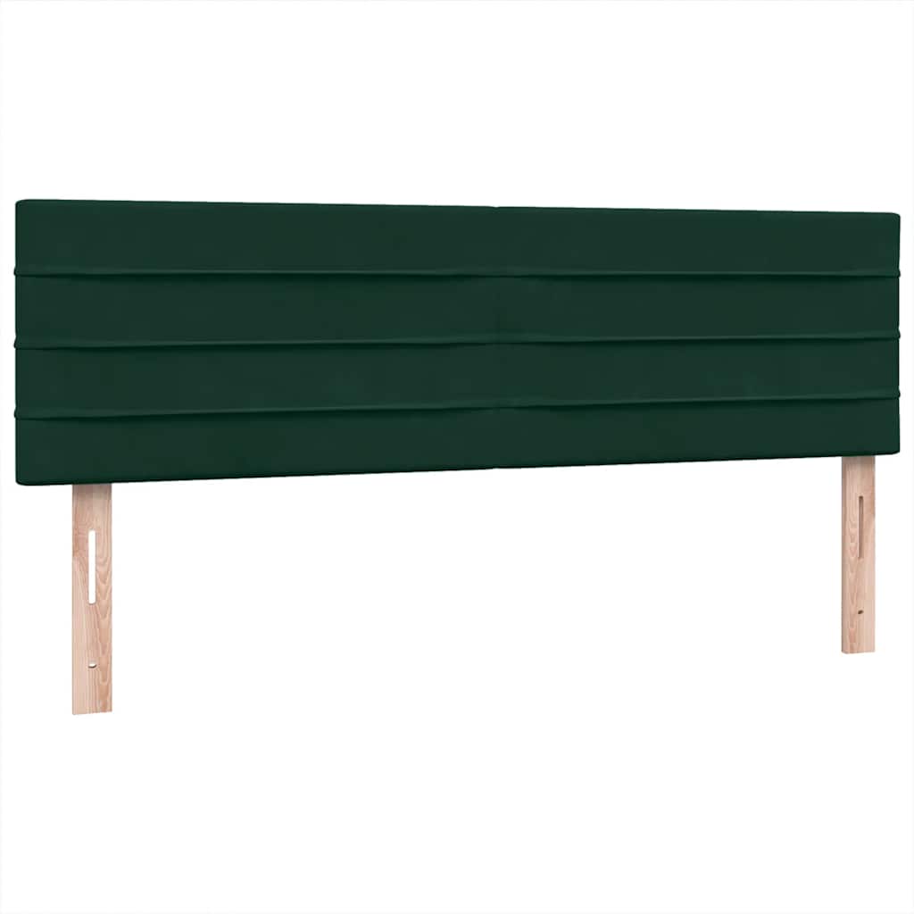 vidaXL Boxspringbett mit Matratze Dunkelgrün 160x220 cm Samt