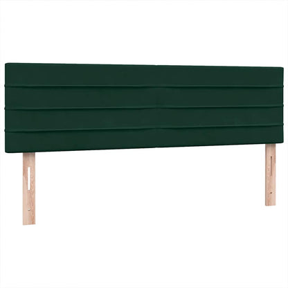 vidaXL Boxspringbett mit Matratze Dunkelgrün 160x220 cm Samt