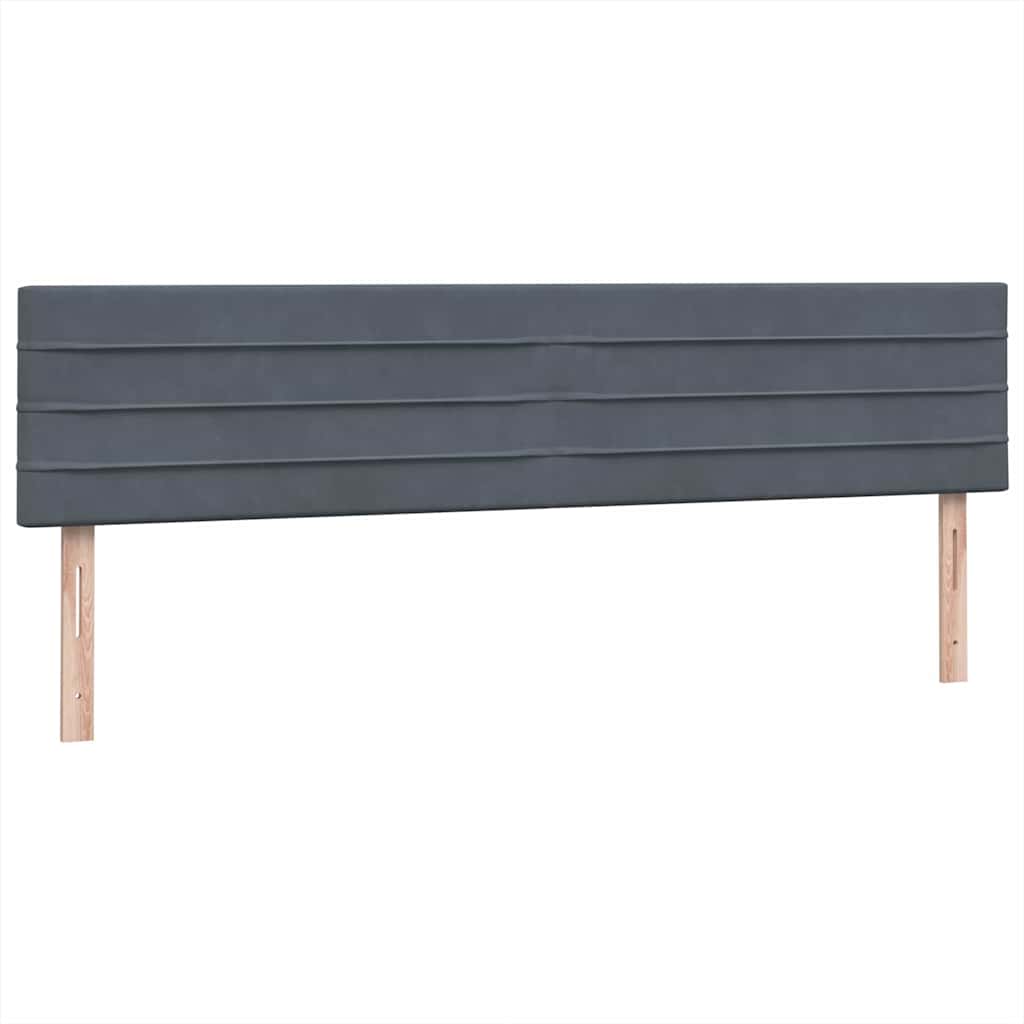 vidaXL Boxspringbett mit Matratzen Dunkelgrau 180x220 cm Samt