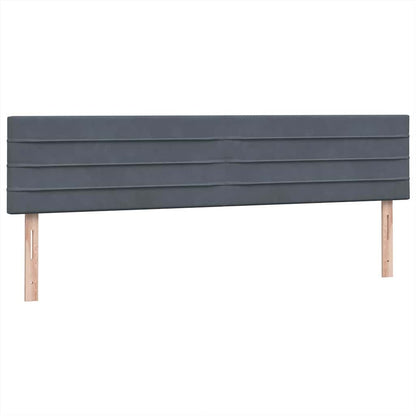 vidaXL Boxspringbett mit Matratzen Dunkelgrau 180x220 cm Samt