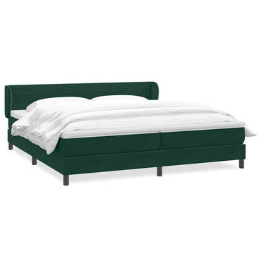 Lit boxspring vidaXL avec matelas vert foncé 180x220 cm Velours