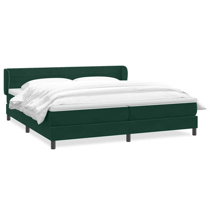 Lit boxspring vidaXL avec matelas vert foncé 180x220 cm Velours