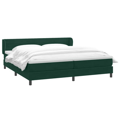 Lit boxspring vidaXL avec matelas vert foncé 180x220 cm Velours