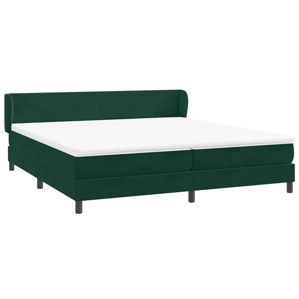 Lit boxspring vidaXL avec matelas vert foncé 180x220 cm Velours