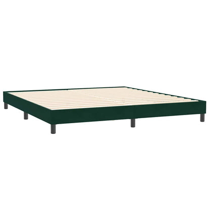 Lit boxspring vidaXL avec matelas vert foncé 180x220 cm Velours