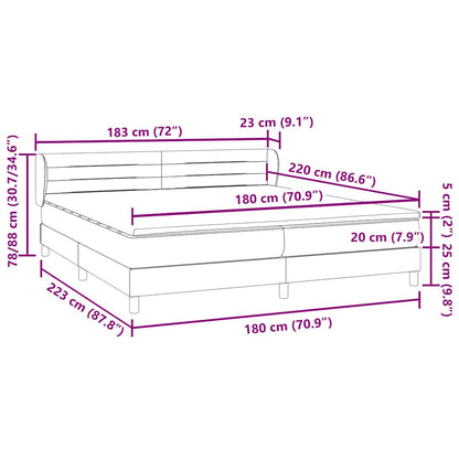 vidaXL Lit boxspring avec matelas Rose 180x220 cm Velours