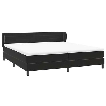 vidaXL Lit tapissier avec matelas Noir 200x220 cm Velours