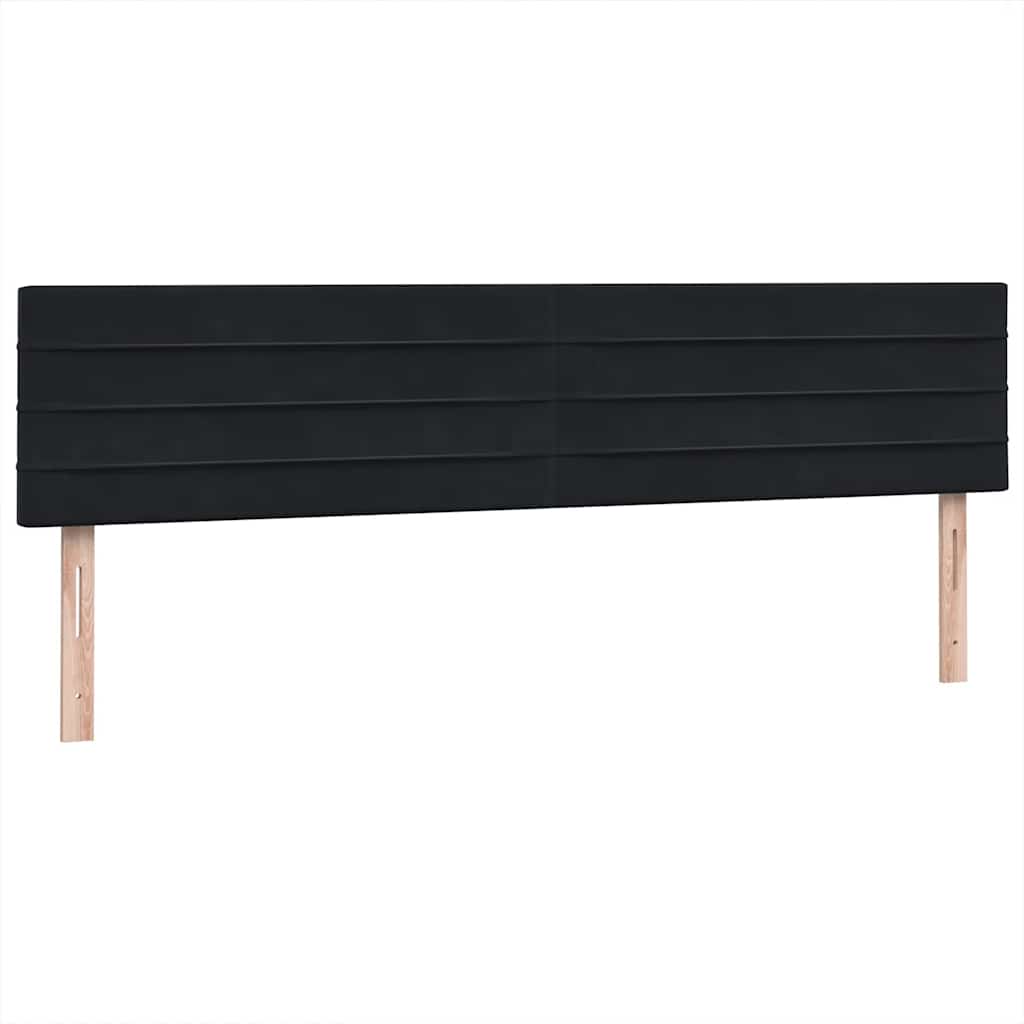 vidaXL Lit tapissier avec matelas Noir 200x220 cm Velours