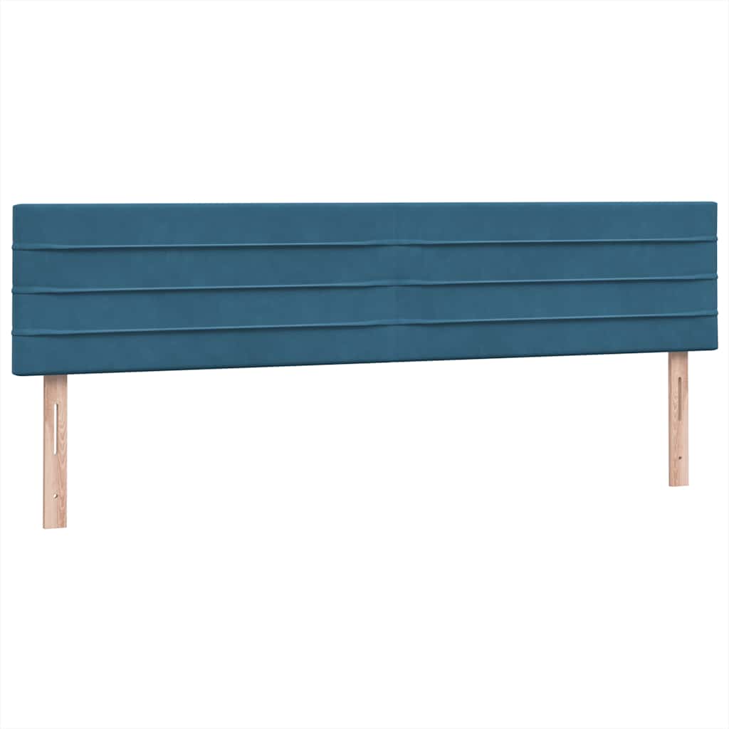 vidaXL Boxspringbett mit Matratzen Dunkelblau 200x220 cm Samt
