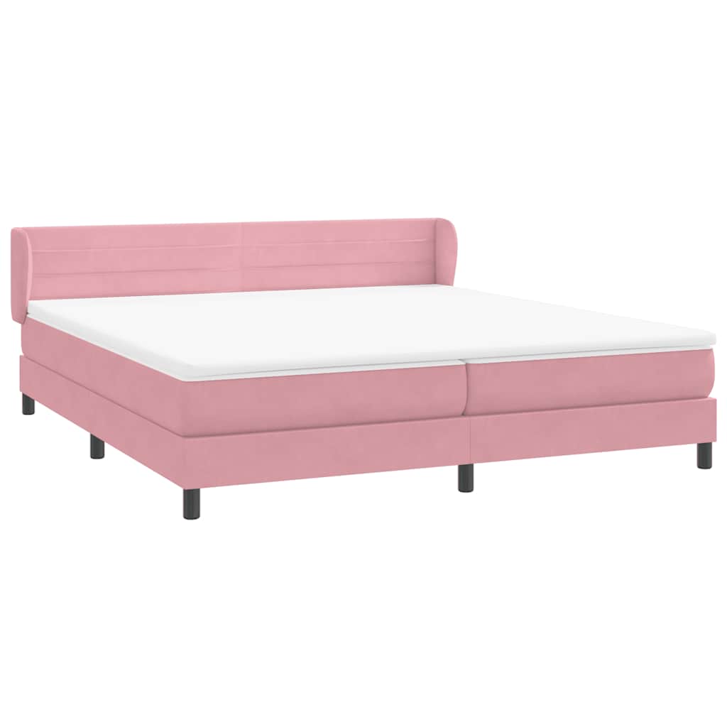 vidaXL Lit coffre avec matelas Rose 200x220 cm Velours
