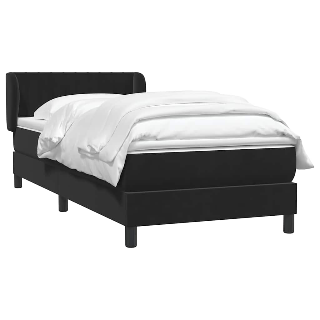 vidaXL Lit tapissier avec matelas Noir 80x210 cm Velours