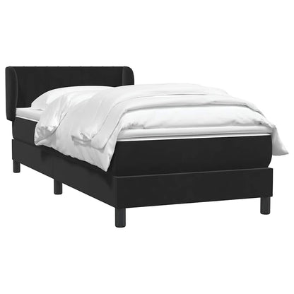 vidaXL Lit tapissier avec matelas Noir 80x210 cm Velours