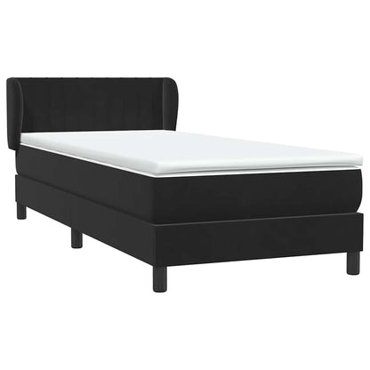 vidaXL Lit tapissier avec matelas Noir 80x210 cm Velours
