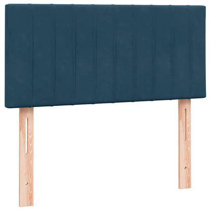 vidaXL Lit tapissier avec matelas velours bleu foncé 80x210 cm