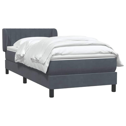 vidaXL Lit coffre avec matelas Gris foncé 90x210 cm Velours